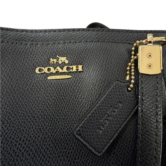 Coach Leather Christie Carryall Shoulder Bag Navy and Gold Hardware - Picture 12 of 16